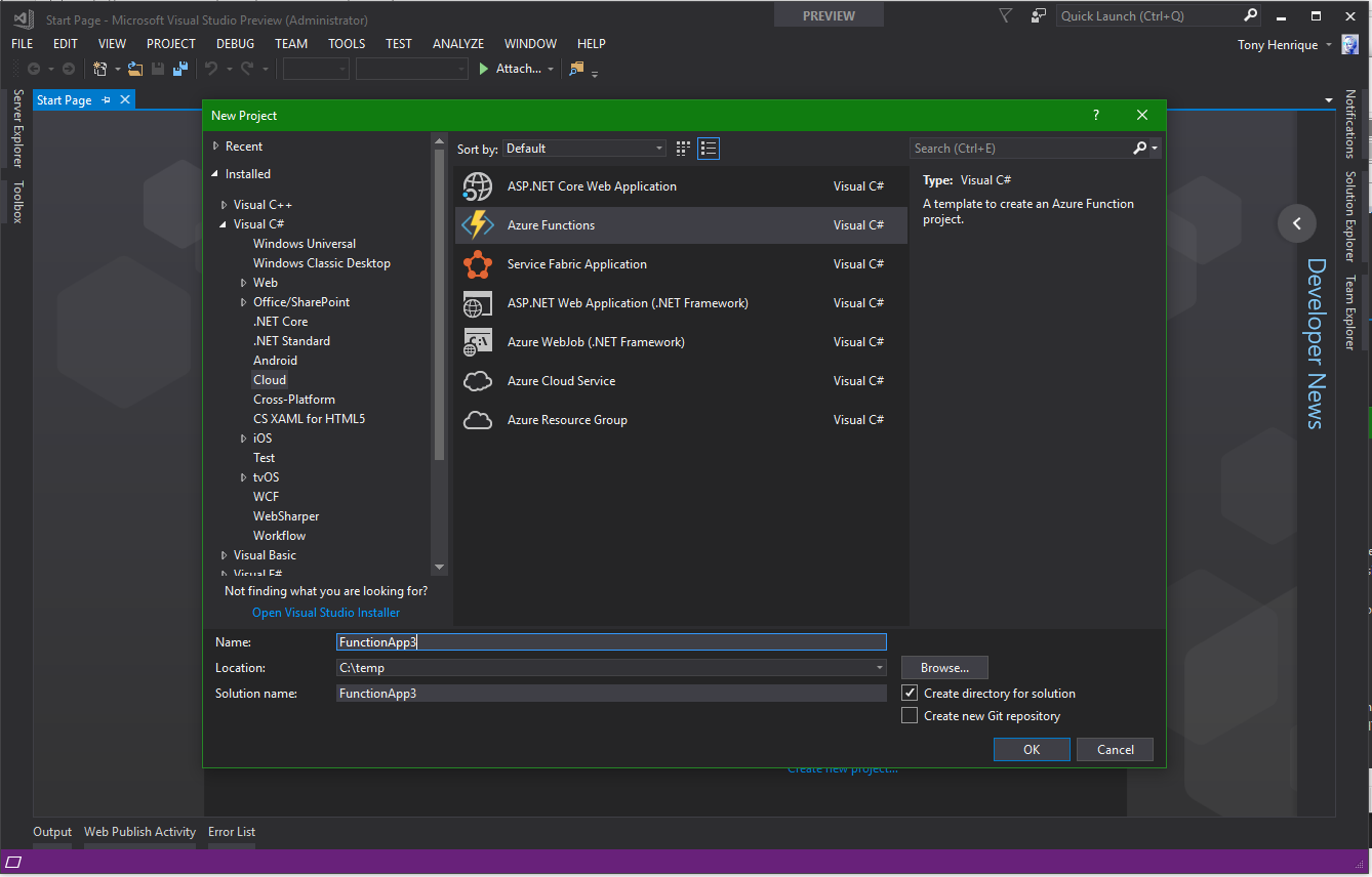 application insights tools for visual studio package