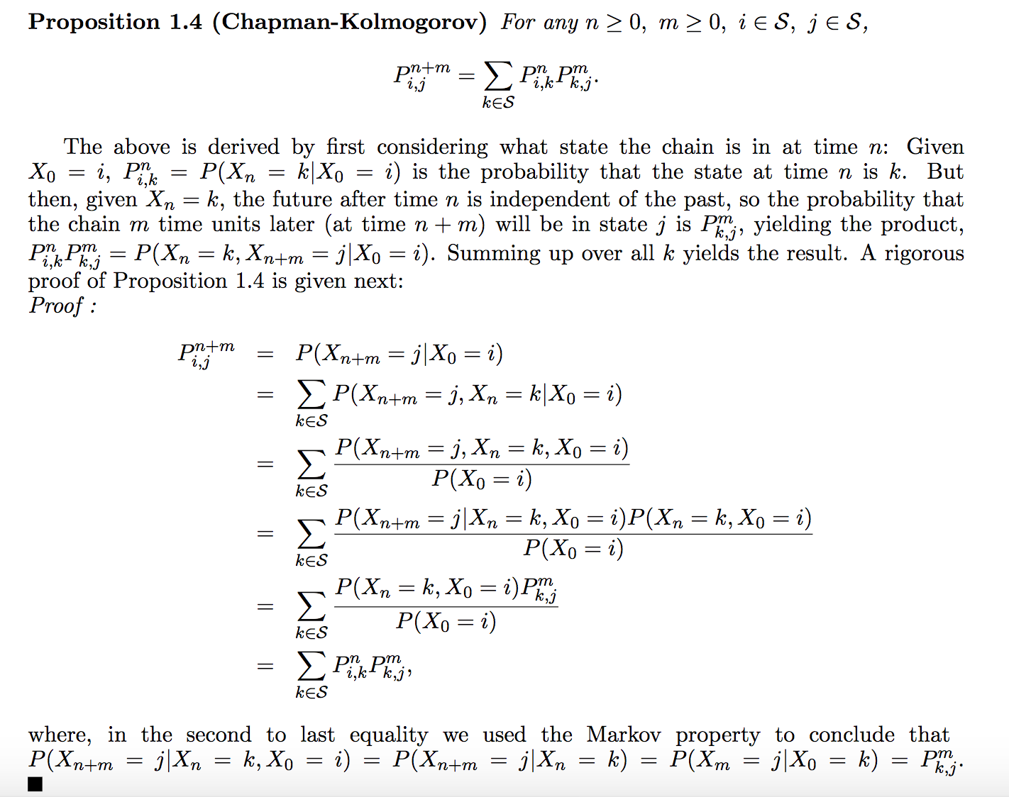 application of chapman-kolmogorov equation
