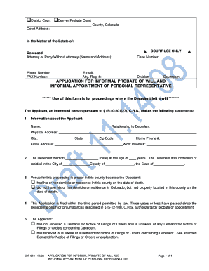 fee for intended application for probate