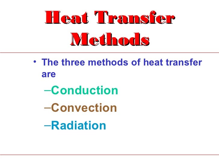 modes of heat transfer and their application