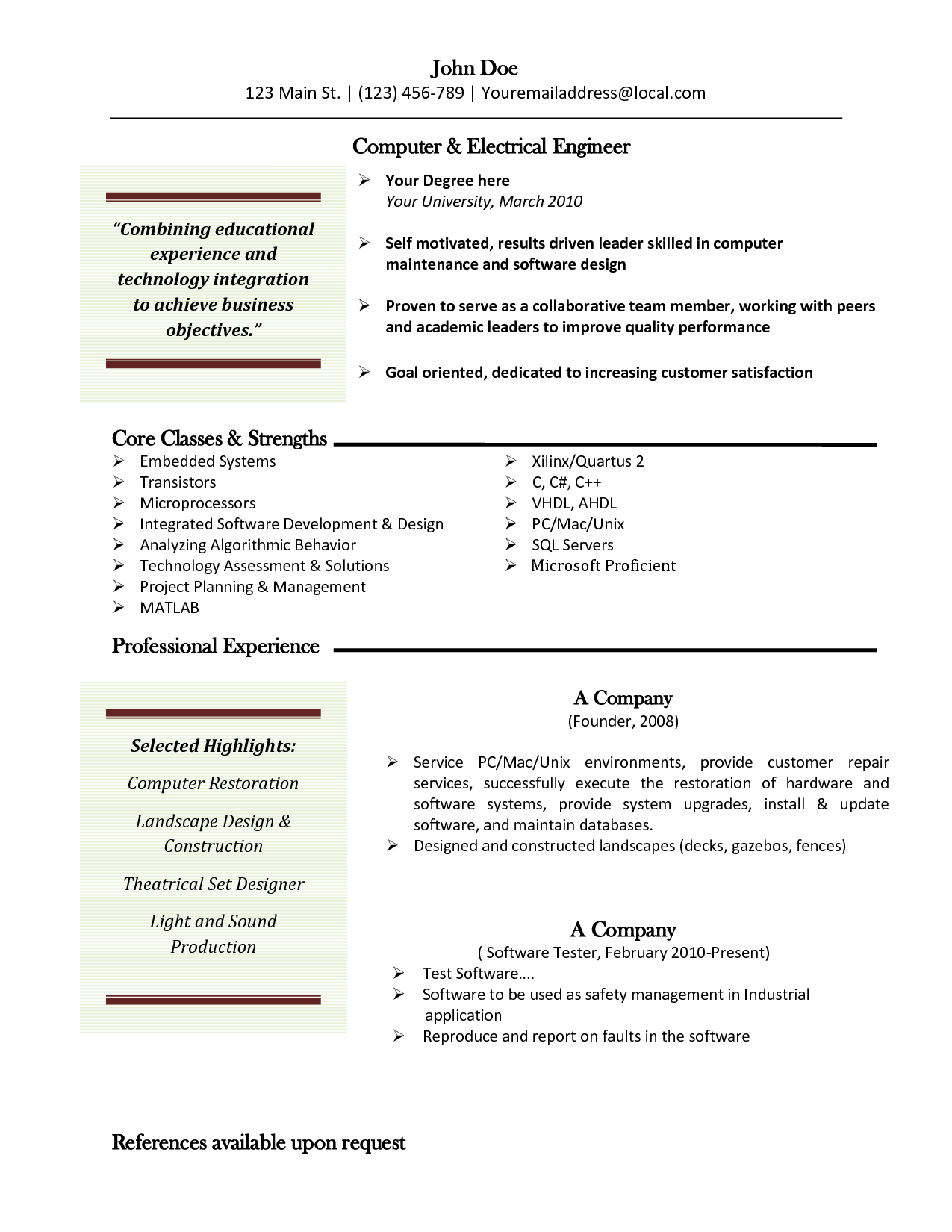 one page statement for job application samples