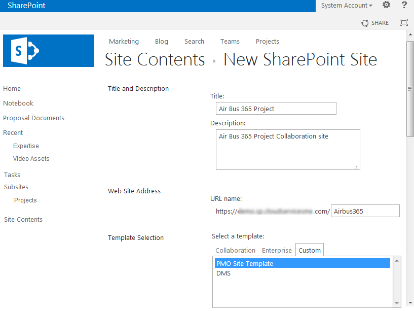 how to create an application in sharepoint
